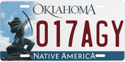 OK license plate 017AGY