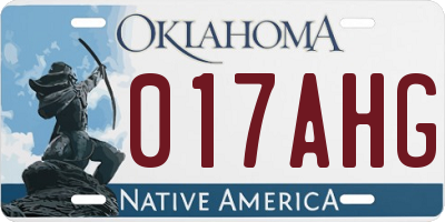 OK license plate 017AHG