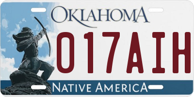 OK license plate 017AIH