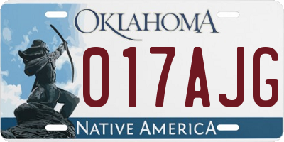 OK license plate 017AJG