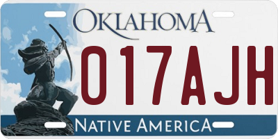 OK license plate 017AJH