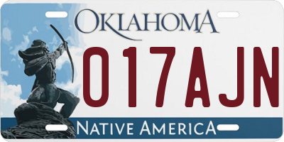 OK license plate 017AJN