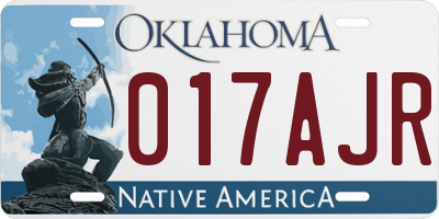 OK license plate 017AJR