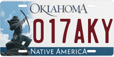 OK license plate 017AKY