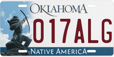 OK license plate 017ALG