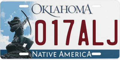 OK license plate 017ALJ