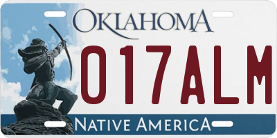 OK license plate 017ALM
