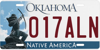 OK license plate 017ALN
