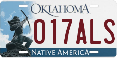OK license plate 017ALS