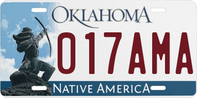 OK license plate 017AMA