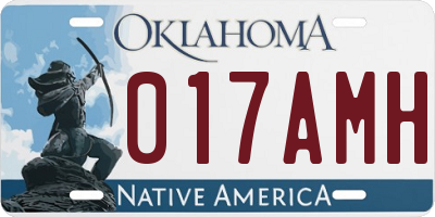 OK license plate 017AMH