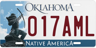 OK license plate 017AML