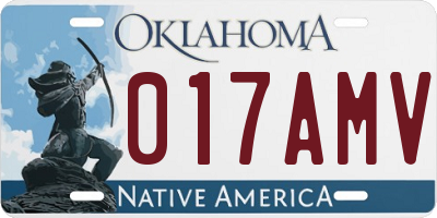 OK license plate 017AMV