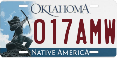OK license plate 017AMW