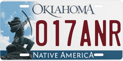 OK license plate 017ANR