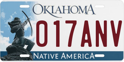OK license plate 017ANV