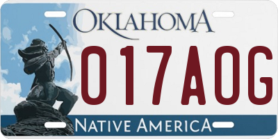 OK license plate 017AOG