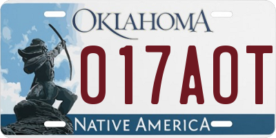 OK license plate 017AOT