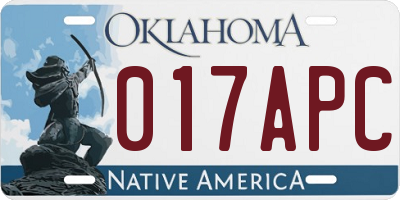 OK license plate 017APC