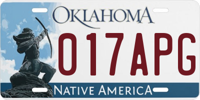 OK license plate 017APG