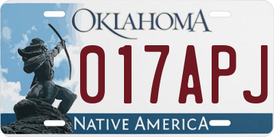 OK license plate 017APJ