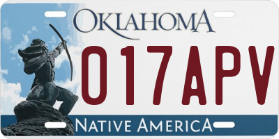 OK license plate 017APV