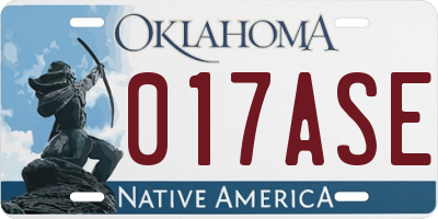 OK license plate 017ASE