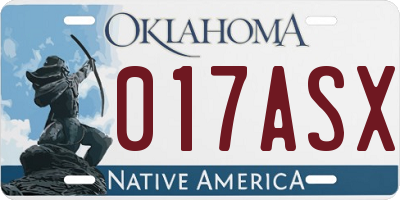 OK license plate 017ASX