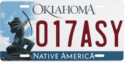 OK license plate 017ASY