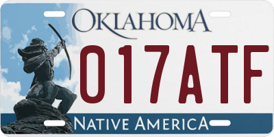 OK license plate 017ATF
