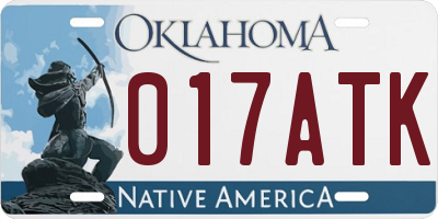 OK license plate 017ATK