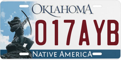 OK license plate 017AYB