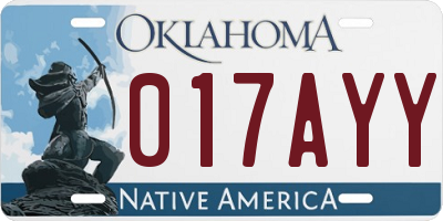 OK license plate 017AYY