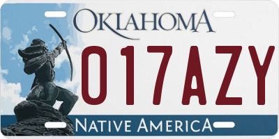 OK license plate 017AZY