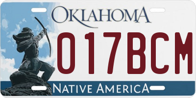OK license plate 017BCM