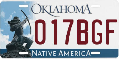 OK license plate 017BGF
