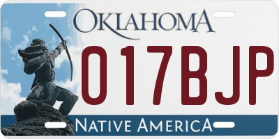 OK license plate 017BJP
