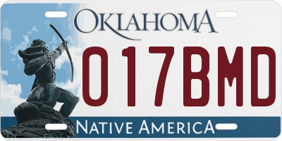 OK license plate 017BMD