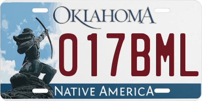 OK license plate 017BML