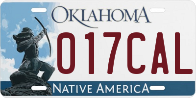 OK license plate 017CAL