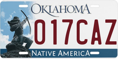 OK license plate 017CAZ