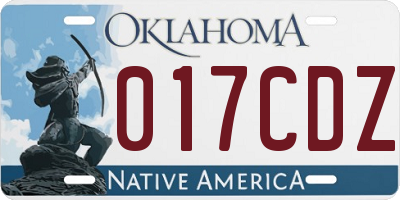 OK license plate 017CDZ
