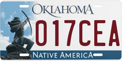 OK license plate 017CEA