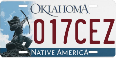 OK license plate 017CEZ