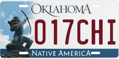 OK license plate 017CHI