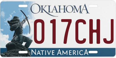 OK license plate 017CHJ