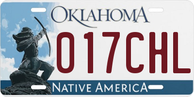OK license plate 017CHL