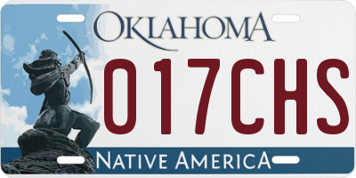 OK license plate 017CHS