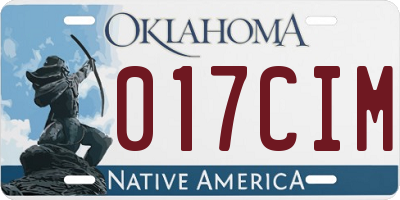 OK license plate 017CIM
