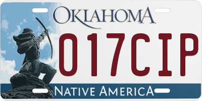 OK license plate 017CIP